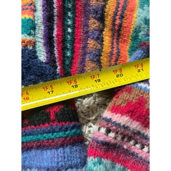 Amazing Vintage Southwestern Navajo Aztec Shetland Wool Cardigan Sweater Casual - Picture 6 of 14